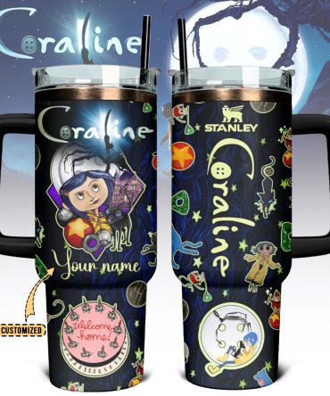 Coraline x Halloween Custom Stanley Cup 40 oz 30 oz Tumbler With Handle