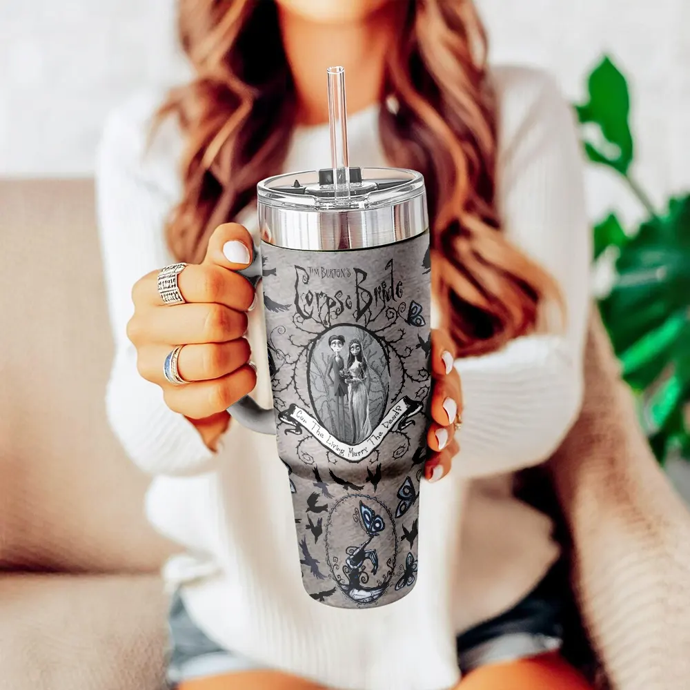 Corpse Bride x Halloween Custom Stanley Cup 40 oz 30 oz Tumbler With Handle - Image 2