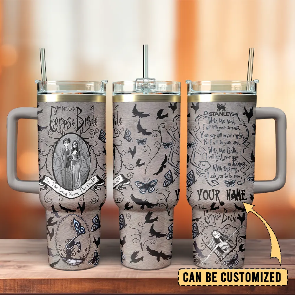 Corpse Bride x Halloween Custom Stanley Cup 40 oz 30 oz Tumbler With Handle - Image 4