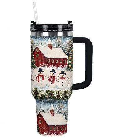 Country Christmas Charm Custom Stanley Quencher 40oz Stainless Steel Tumbler With Handle