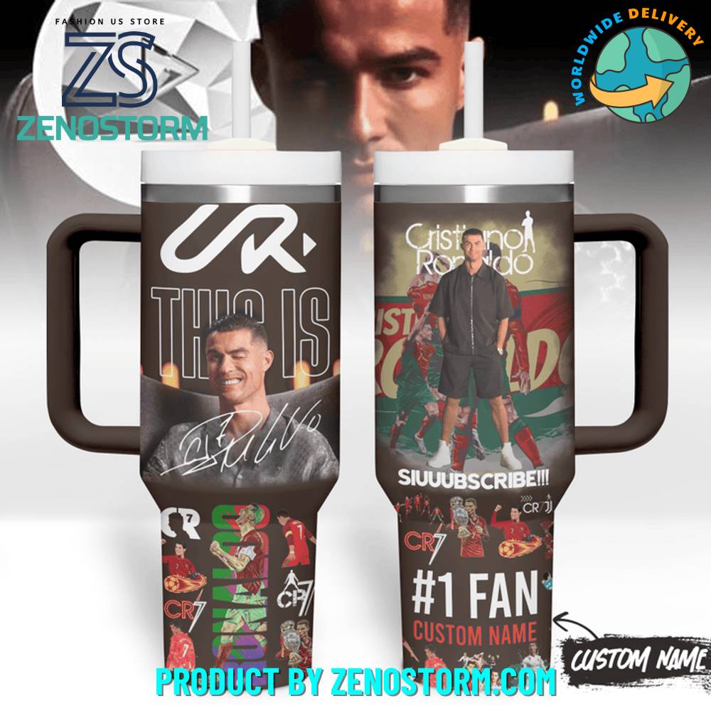 Cristiano Ronaldo CR7 Sports Custom Stanley Quencher 40oz Stainless Steel Tumbler With Handle