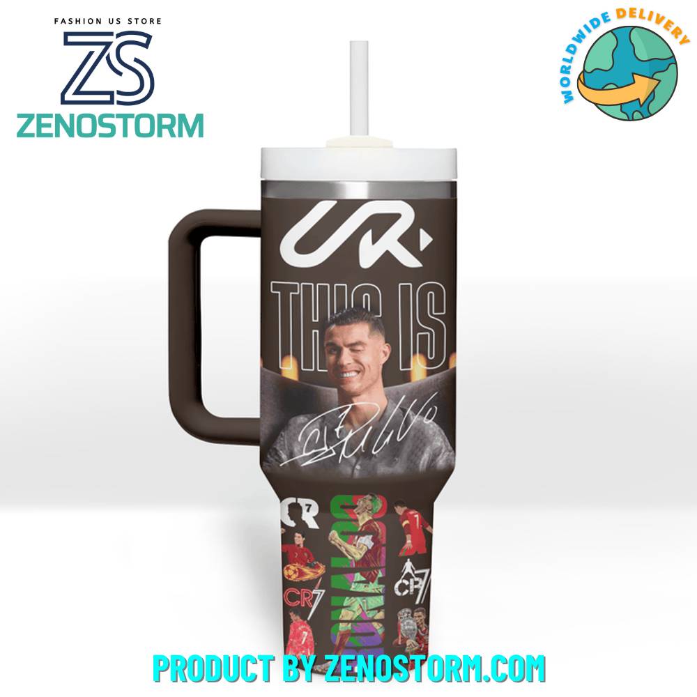 Cristiano Ronaldo CR7 Sports Custom Stanley Quencher 40oz Stainless Steel Tumbler With Handle - Image 3