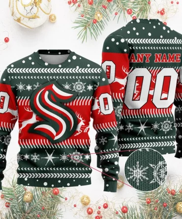 NHL Seattle Kraken | Personalized Name &amp; Number Unisex Sweater For Christmas Season