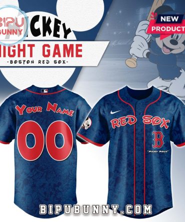 Custom Boston Red Sox x Mickey Night Game Baseball Jersey