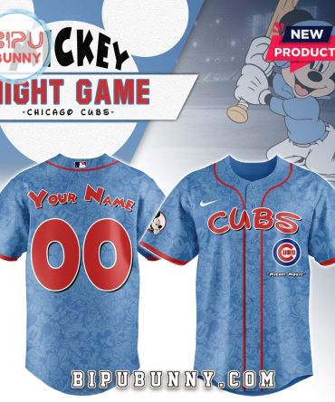 Custom Chicago Cubs x Mickey Night Game Baseball Jersey