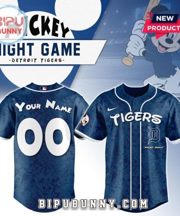 Custom Detroit Tigers x Mickey Night Game Baseball Jersey