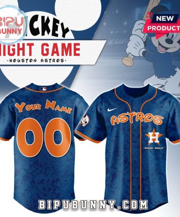 Custom Houston Astros x Mickey Night Game Baseball Jersey