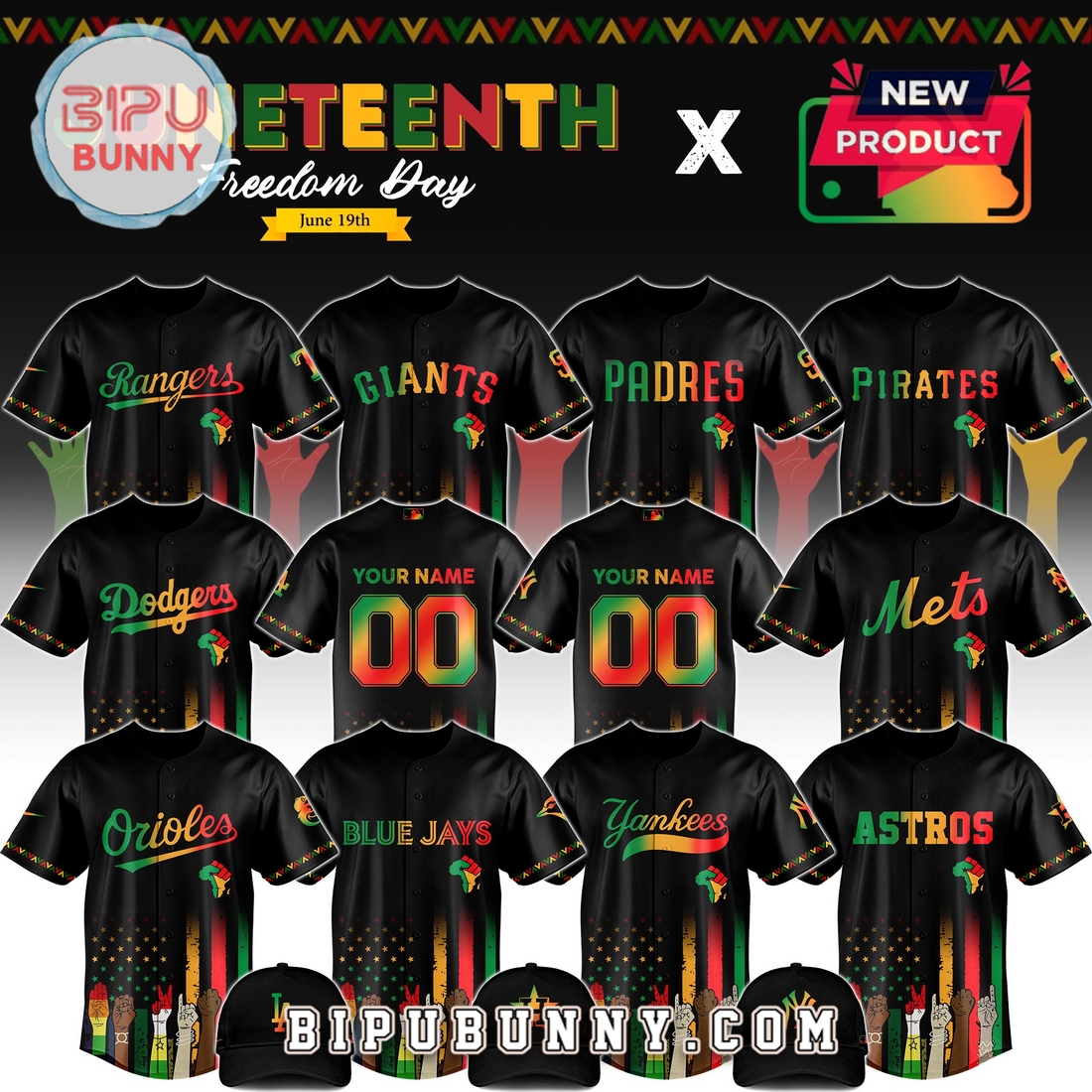 Custom MLB x Juneteenth Night 2025 Baseball Jersey