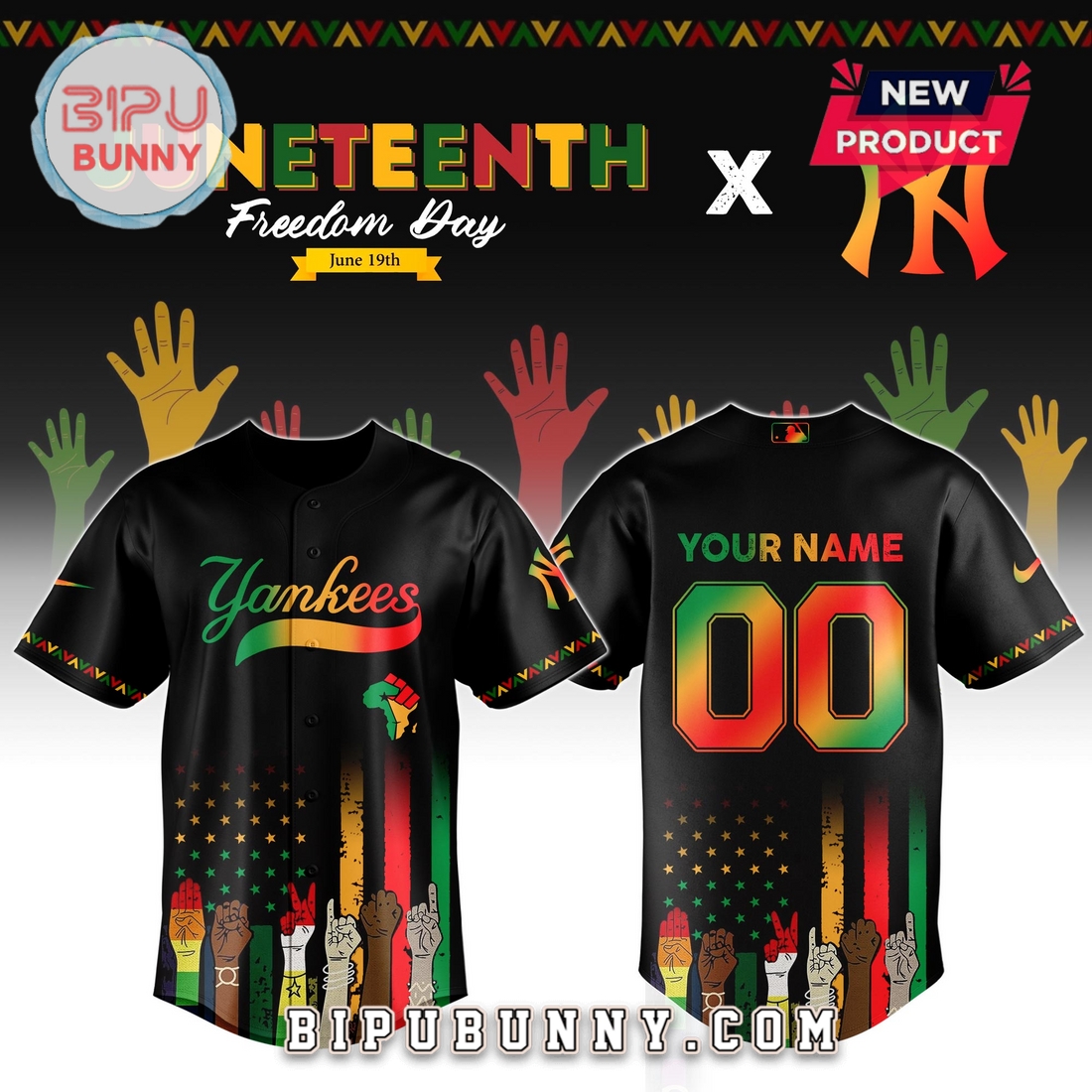 Custom MLB x Juneteenth Night 2025 Baseball Jersey - Image 2
