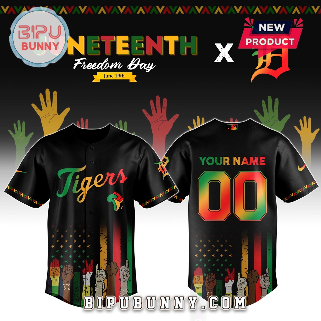 Custom MLB x Juneteenth Night 2025 Baseball Jersey - Image 3
