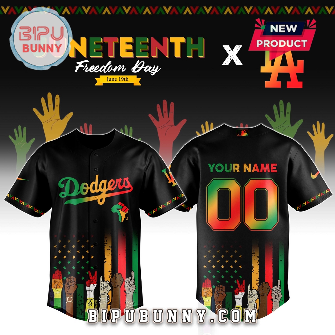 Custom MLB x Juneteenth Night 2025 Baseball Jersey - Image 4
