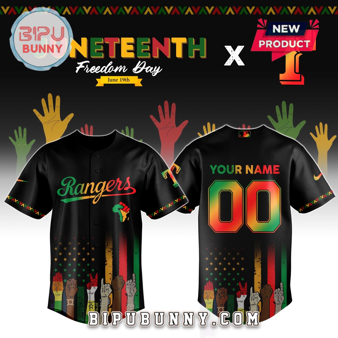 Custom MLB x Juneteenth Night 2025 Baseball Jersey - Image 6