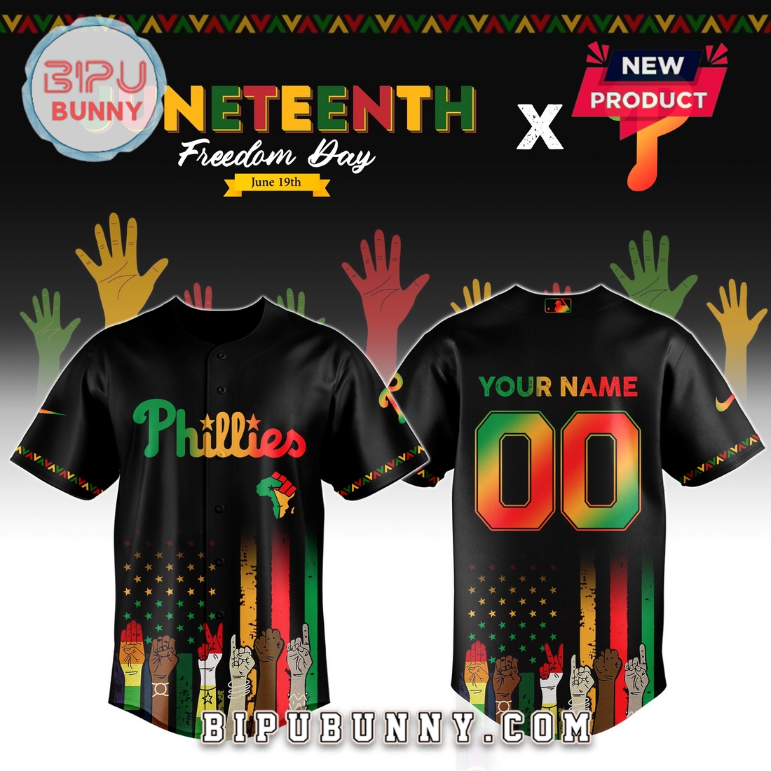 Custom MLB x Juneteenth Night 2025 Baseball Jersey - Image 7