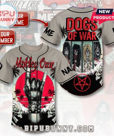 Custom Mötley Crüe Dogs Of War Baseball Jersey