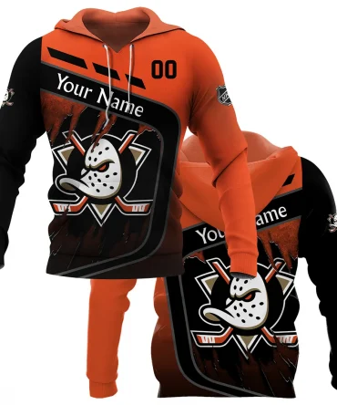 Custom Name &amp; Number NHL Anaheim Ducks Exclusive All Over Prints BLNHL311024A1ADHD - Hoodie
