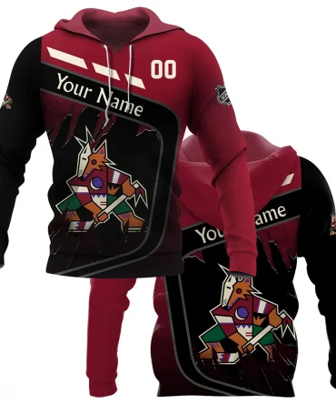 Custom Name &amp; Number NHL Arizona Coyotes Exclusive All Over Prints BLNHL311024A1ACHD - Hoodie