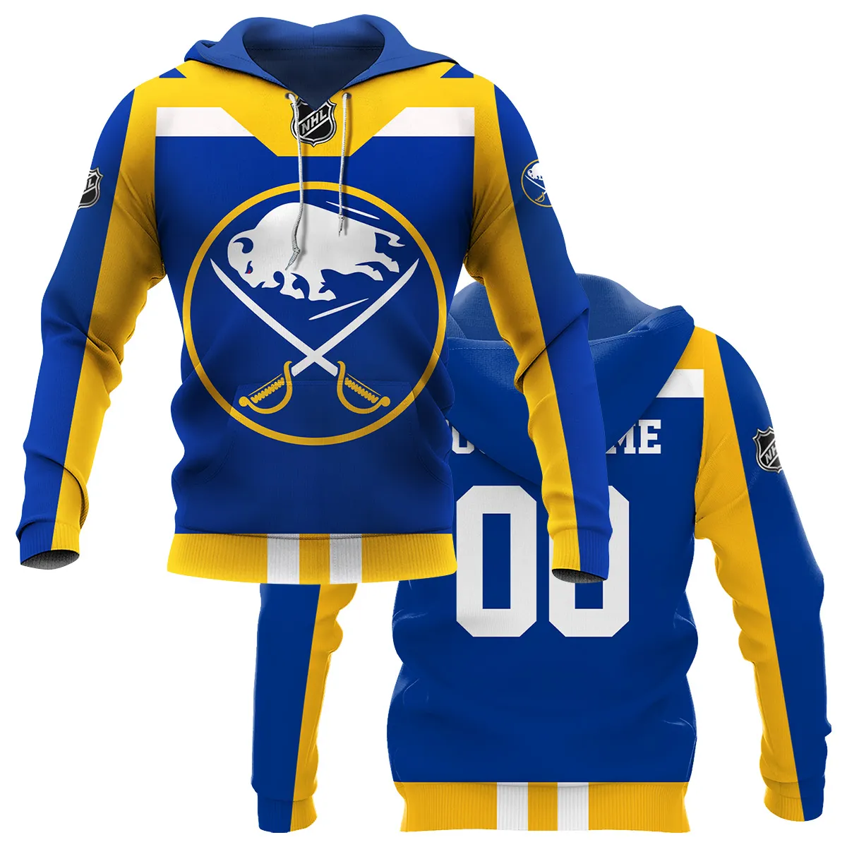 Custom Name & Number NHL Buffalo Sabres Exclusive All Over Prints HONHL3110A01BSHD - Hoodie