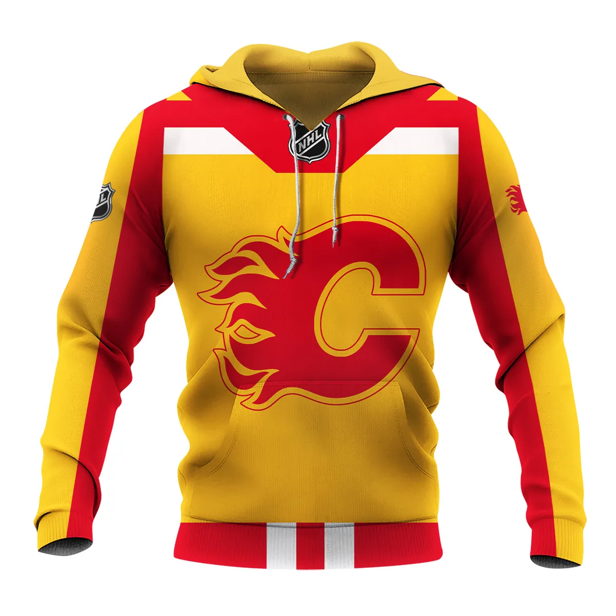 Custom Name & Number NHL Calgary Flames Exclusive All Over Prints HONHL3110A01CFHD - Hoodie - Image 2