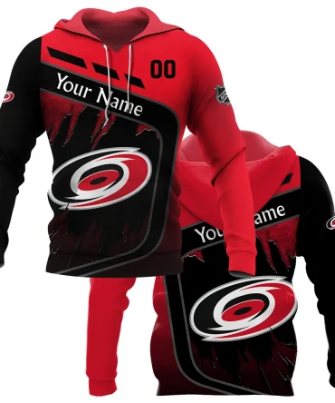 Custom Name &amp; Number NHL Carolina Hurricanes Exclusive All Over Prints BLNHL311024A1CHHD - Hoodie