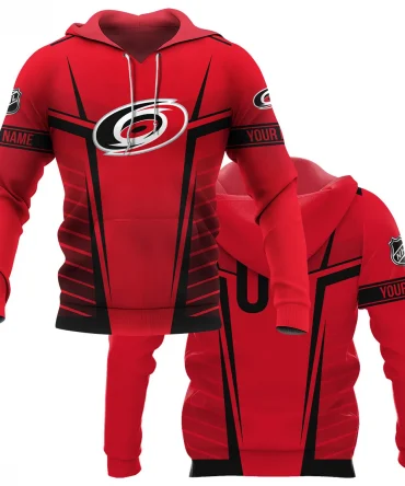 Custom Name &amp; Number NHL Carolina Hurricanes Exclusive All Over Prints QTNHL311024A1CHHD - Hoodie