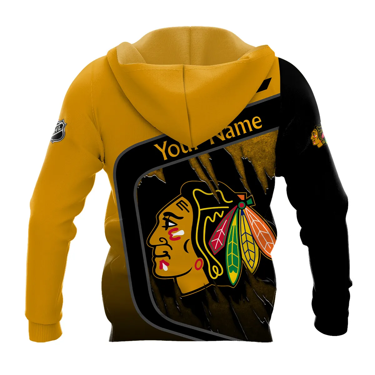Custom Name & Number NHL Chicago Blackhawks Exclusive All Over Prints BLNHL311024A1CBHD - Hoodie - Image 3