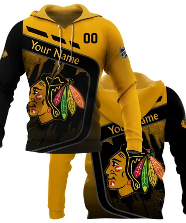Custom Name &amp; Number NHL Chicago Blackhawks Exclusive All Over Prints BLNHL311024A1CBHD - Hoodie