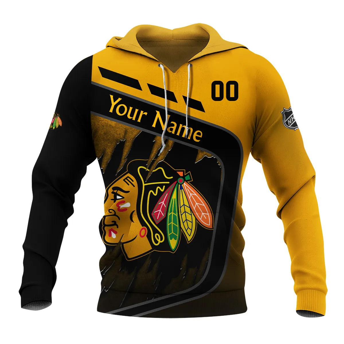 Custom Name & Number NHL Chicago Blackhawks Exclusive All Over Prints BLNHL311024A1CBHD - Hoodie - Image 2