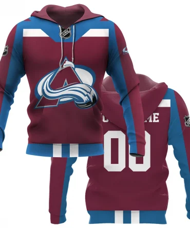 Custom Name &amp; Number NHL Colorado Avalanche Exclusive All Over Prints HONHL3110A01CAHD - Hoodie