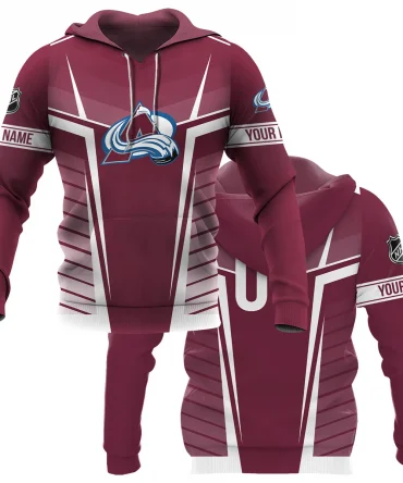 Custom Name &amp; Number NHL Colorado Avalanche Exclusive All Over Prints QTNHL311024A1CAHD - Hoodie