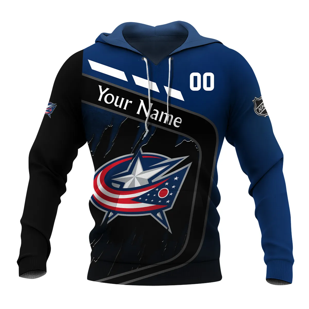 Custom Name & Number NHL Columbus Blue Jackets Exclusive All Over Prints BLNHL311024A1CBJHD - Hoodie - Image 2