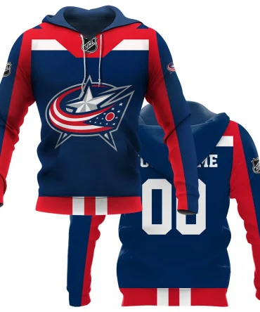 Custom Name &amp; Number NHL Columbus Blue Jackets Exclusive All Over Prints HONHL3110A01CBJHD - Hoodie