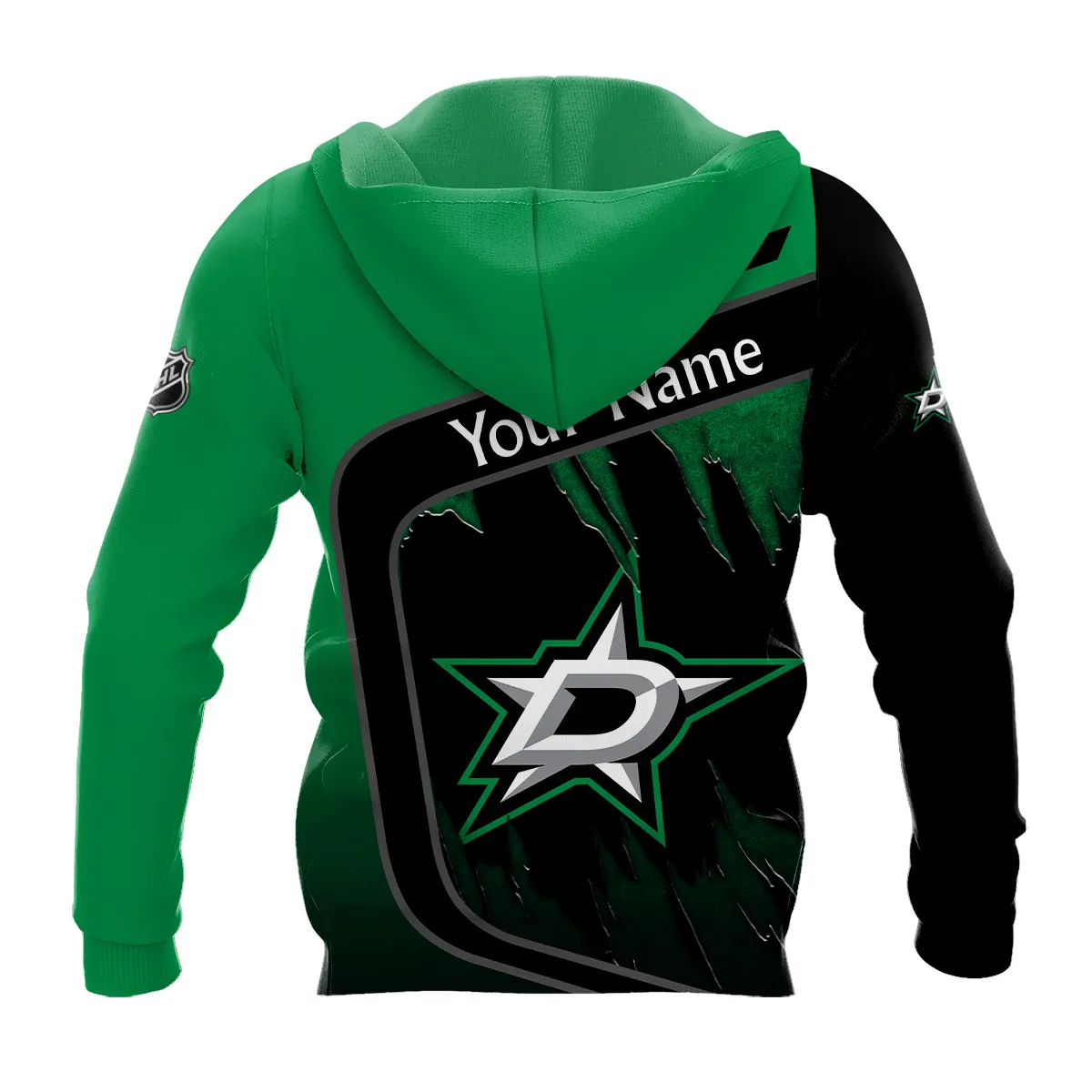 Custom Name & Number NHL Dallas Stars Exclusive All Over Prints BLNHL311024A1DSHD - Hoodie - Image 3