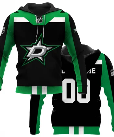 Custom Name &amp; Number NHL Dallas Stars Exclusive All Over Prints HONHL3110A01DSHD - Hoodie