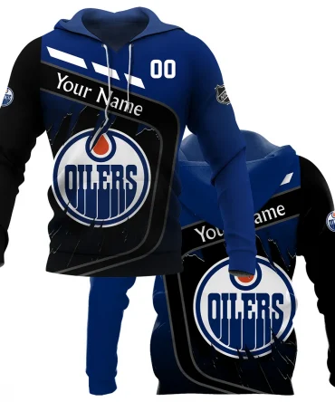 Custom Name &amp; Number NHL Edmonton Oilers Exclusive All Over Prints BLNHL311024A1EOHD - Hoodie