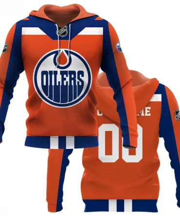 Custom Name &amp; Number NHL Edmonton Oilers Exclusive All Over Prints HONHL3110A01EOHD - Hoodie