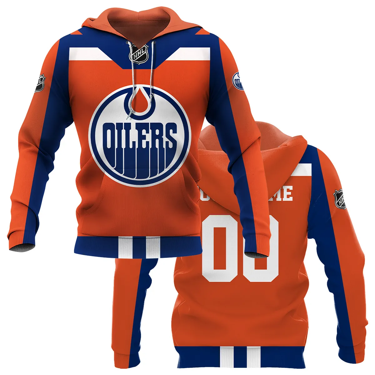 Custom Name & Number NHL Edmonton Oilers Exclusive All Over Prints HONHL3110A01EOHD - Hoodie