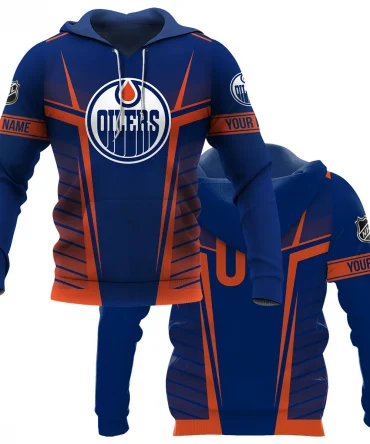 Custom Name &amp; Number NHL Edmonton Oilers Exclusive All Over Prints QTNHL311024A1EOHD - Hoodie