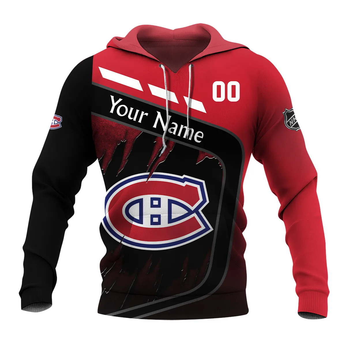 Custom Name & Number NHL Montreal Canadiens Exclusive All Over Prints BLNHL311024A1MCHD - Hoodie - Image 2
