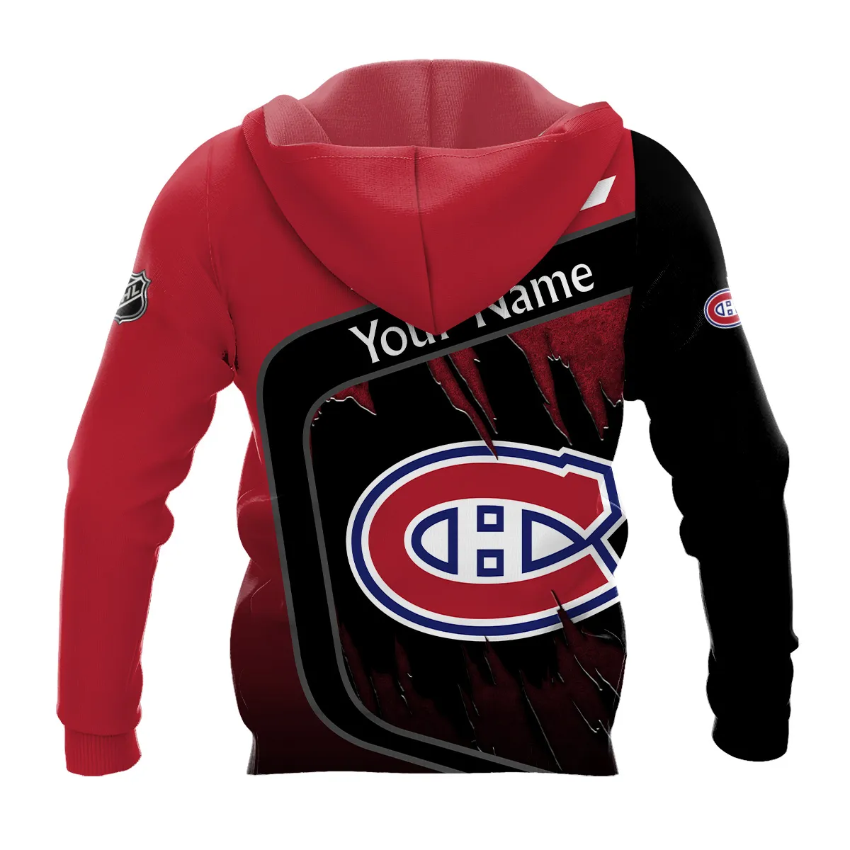 Custom Name & Number NHL Montreal Canadiens Exclusive All Over Prints BLNHL311024A1MCHD - Hoodie - Image 3