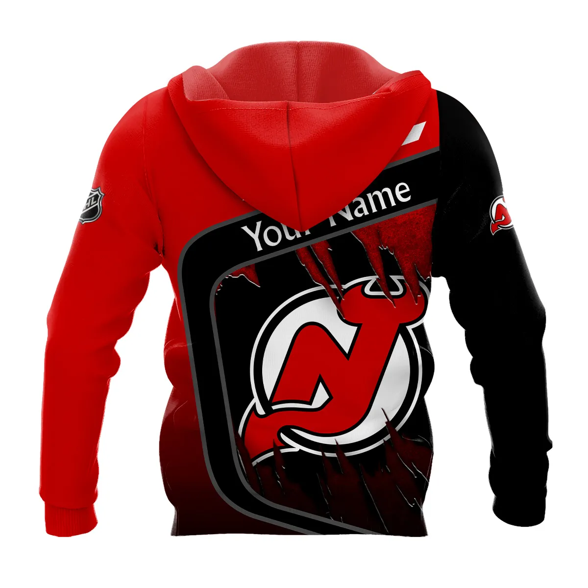 Custom Name & Number NHL New Jersey Devils Exclusive All Over Prints BLNHL311024A1NJDHD - Hoodie - Image 3