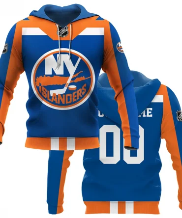 Custom Name &amp; Number NHL New York Islanders Exclusive All Over Prints HONHL3110A01NYIHD - Hoodie
