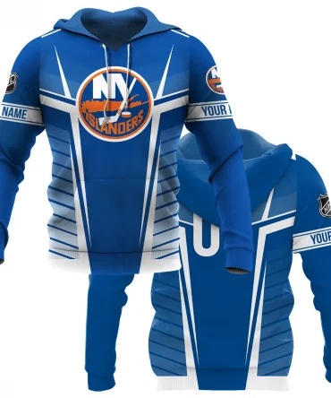 Custom Name &amp; Number NHL New York Islanders Exclusive All Over Prints QTNHL311024A1NYIHD - Hoodie