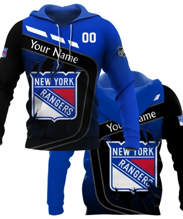 Custom Name &amp; Number NHL New York Rangers Exclusive All Over Prints BLNHL311024A1NYRHD - Hoodie