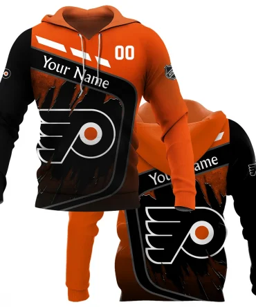Custom Name &amp; Number NHL Philadelphia Flyers Exclusive All Over Prints BLNHL311024A1PFHD - Hoodie