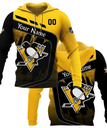 Custom Name &amp; Number NHL Pittsburgh Penguins Exclusive All Over Prints BLNHL311024A1PPHD - Hoodie