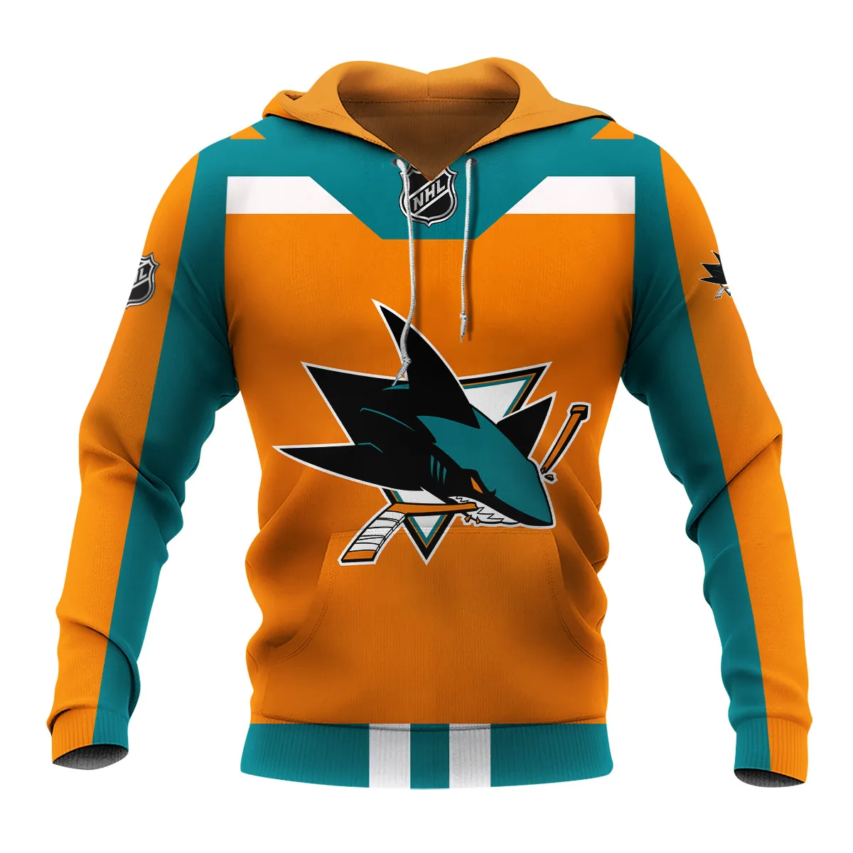 Custom Name & Number NHL San Jose Sharks Exclusive All Over Prints HONHL3110A01SJSHD - Hoodie - Image 2