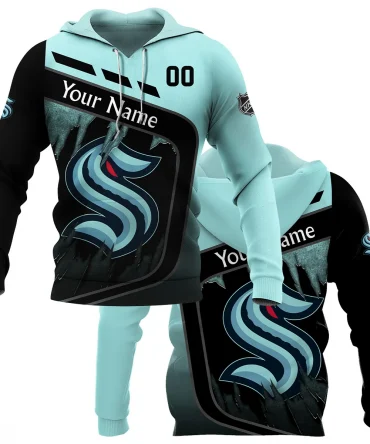Custom Name &amp; Number NHL Seattle Kraken Exclusive All Over Prints BLNHL311024A1SKHD - Hoodie