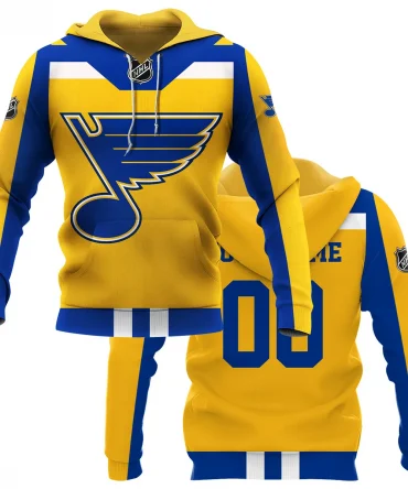Custom Name &amp; Number NHL St. Louis Blues Exclusive All Over Prints HONHL3110A01SLBHD - Hoodie