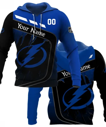 Custom Name &amp; Number NHL Tampa Bay Lightning Exclusive All Over Prints BLNHL311024A1TBLHD - Hoodie