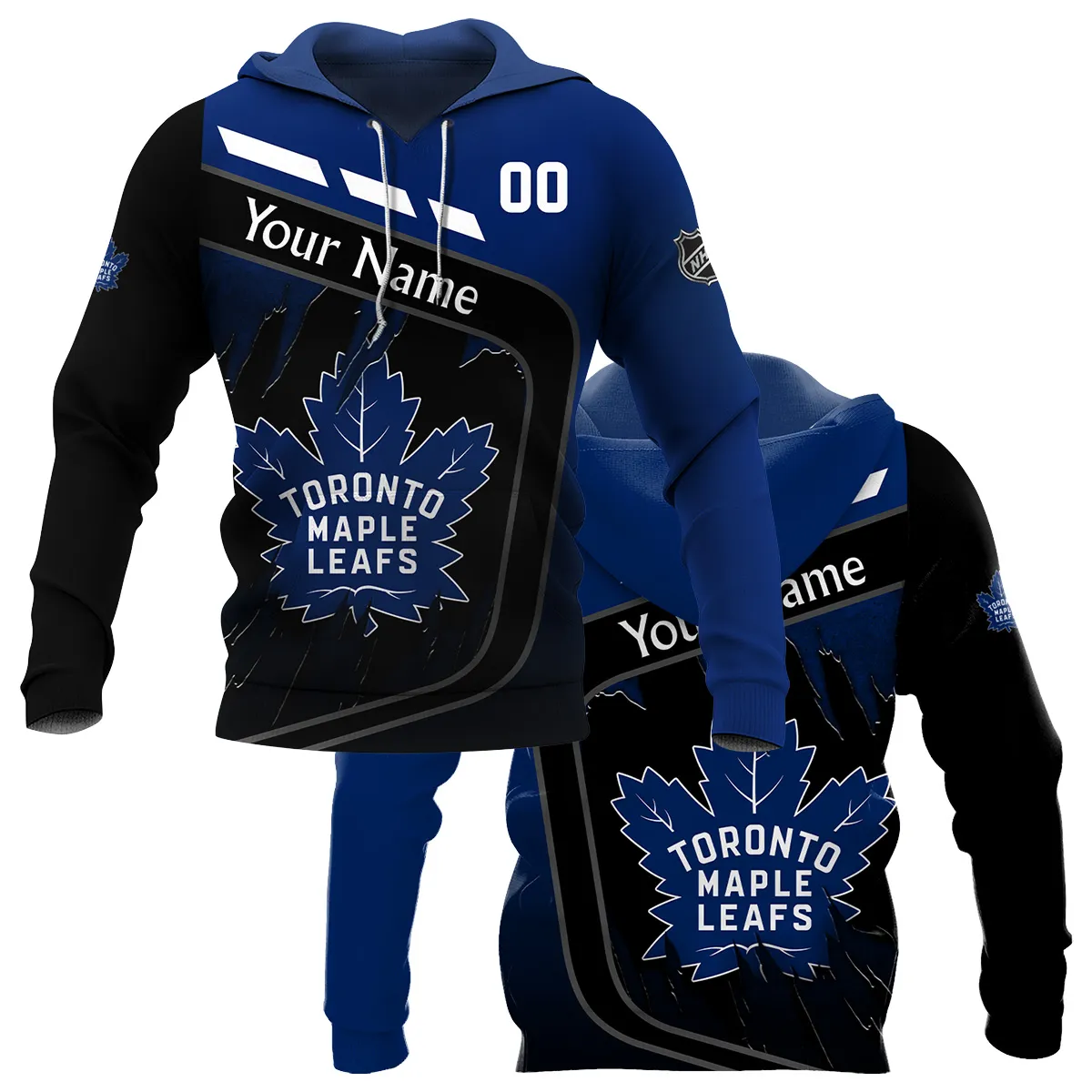 Custom Name & Number NHL Toronto Maple Leafs Exclusive All Over Prints BLNHL311024A1TMLHD - Hoodie